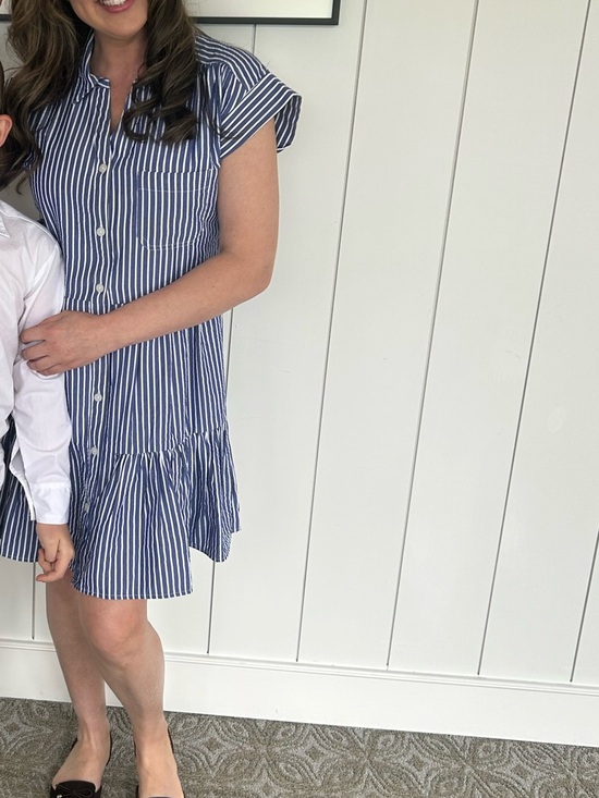 Tommy Hilfiger Dresses & Skirts - Blue Striped Button-Front Ruffle Hem Dress Tommy Hilfiger